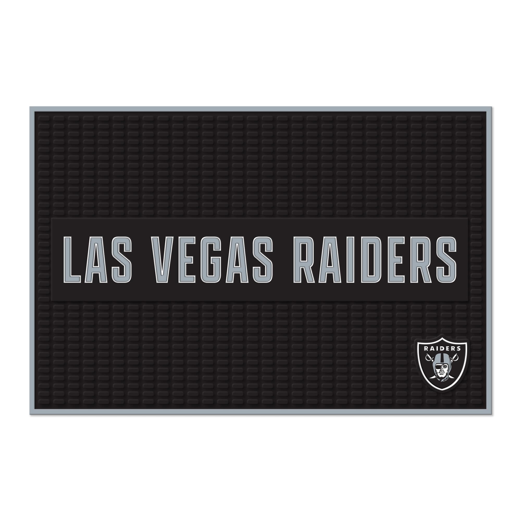 Rico Industries NFL Football Las Vegas Raiders Tapis de cuisine en PVC épais 30,5 x 45,7 cm