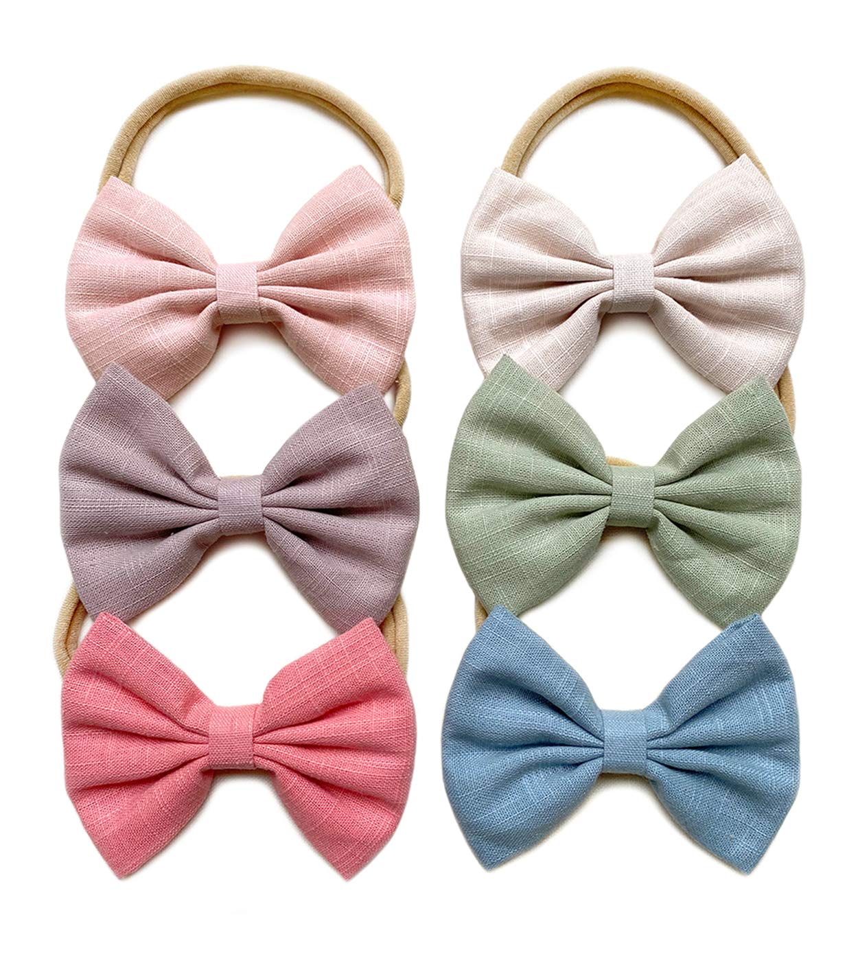 Baby Girl Headbands and Hair Bows, Super Stretchy Nylon Hairbands for Newborn, Toddler, Children by Cherssy