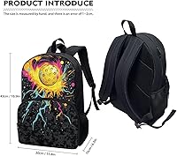 Vista 216 de American Flag Fire Galaxy Pattern Kids Backpack for Boys Girls Elementary Students Bookbag Middle School Bag Lightweight Children Travel Bag