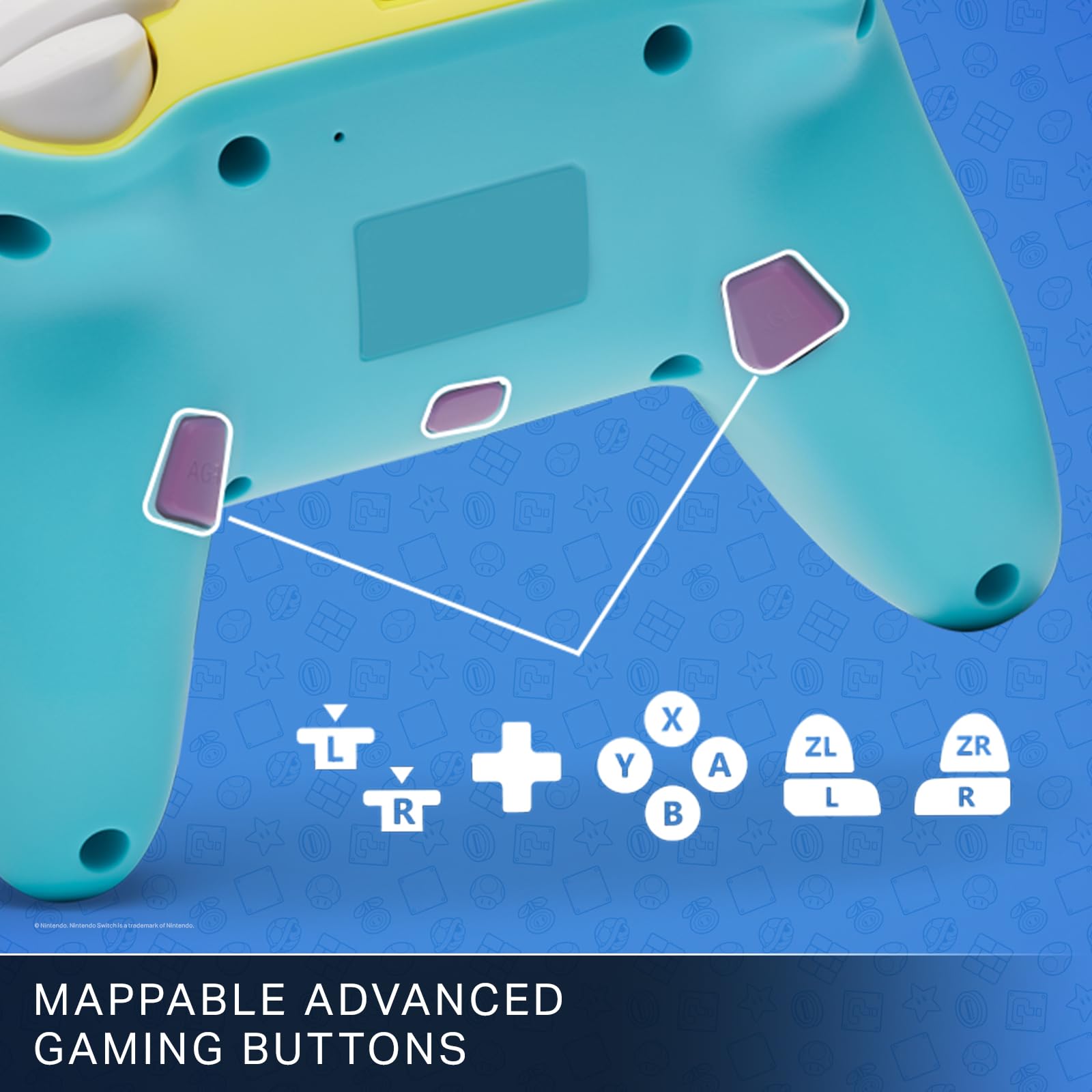 PowerA Controller Senza Fili avanzato per Nintendo Switch - Mushroom Kingdom Pop Art, Nintendo Switch modello OLED, Nintendo Switch Lite, Gamepad, controller di gioco, controller Bluetooth