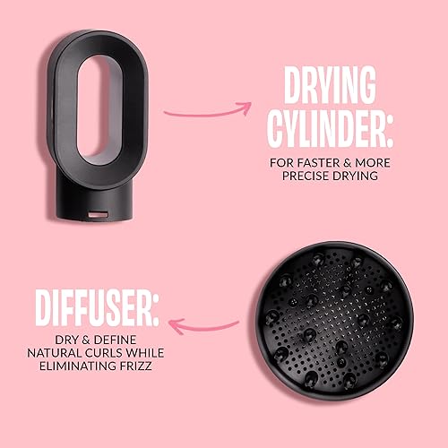 Miniatura 4 de Foxybae Super Styler - Juego de cepillos secadores 4 en 1 - Difusor, cepillo de soplado, barril de rizado de 1.25 pulgadas y cilindro de secado -