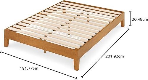 Miniatura 93 de Cama plataforma de madera sólida de lujo Zinus 12 pulgadas con cabecero de cama/no necesita resortes/soporte de madera con listón/acabado expreso