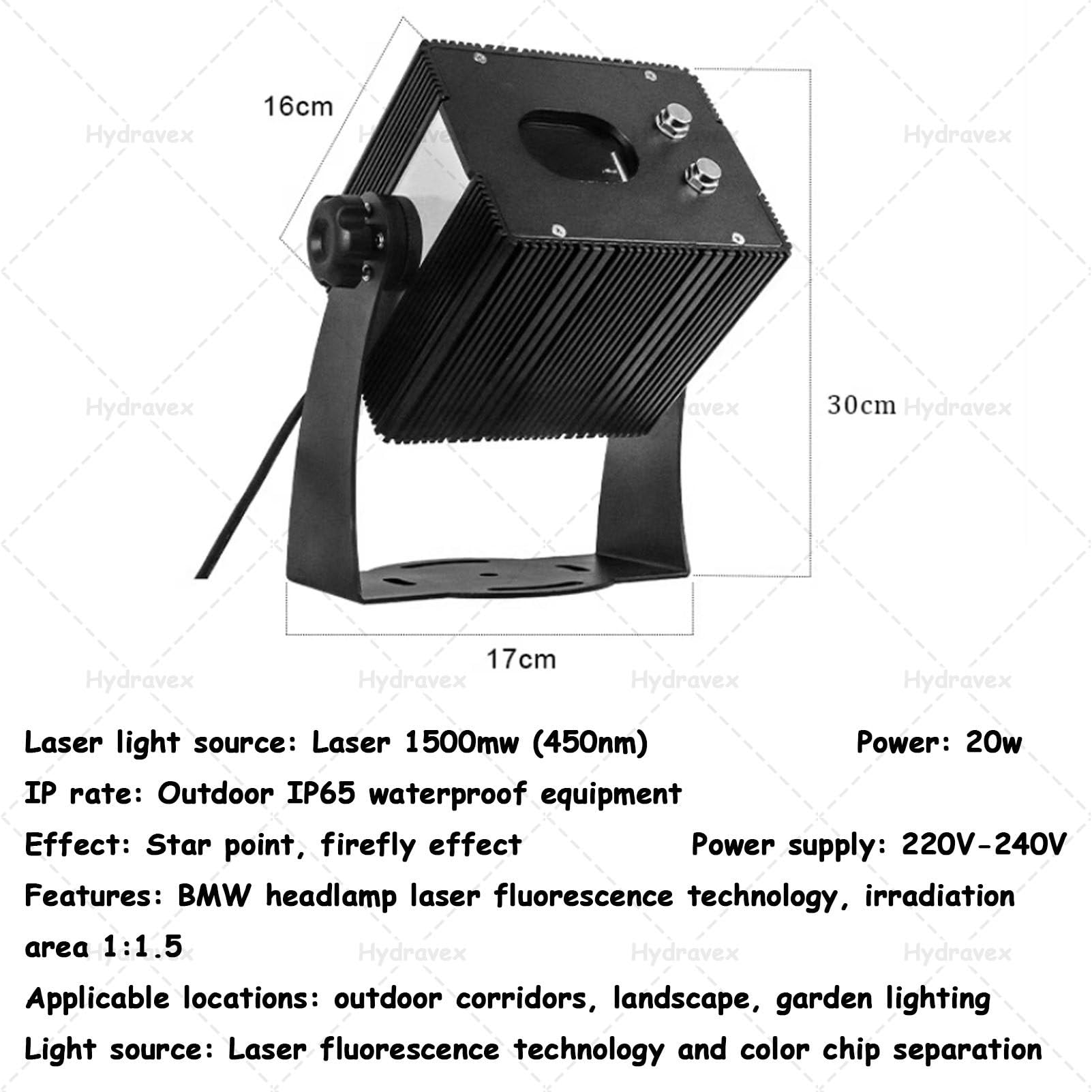 Lampe de projecteur Lucciola dynamique, lumière paysage à LED, avec lumières étoilées, projecteur de Noël, pour jardin, décor de patio (blanc)