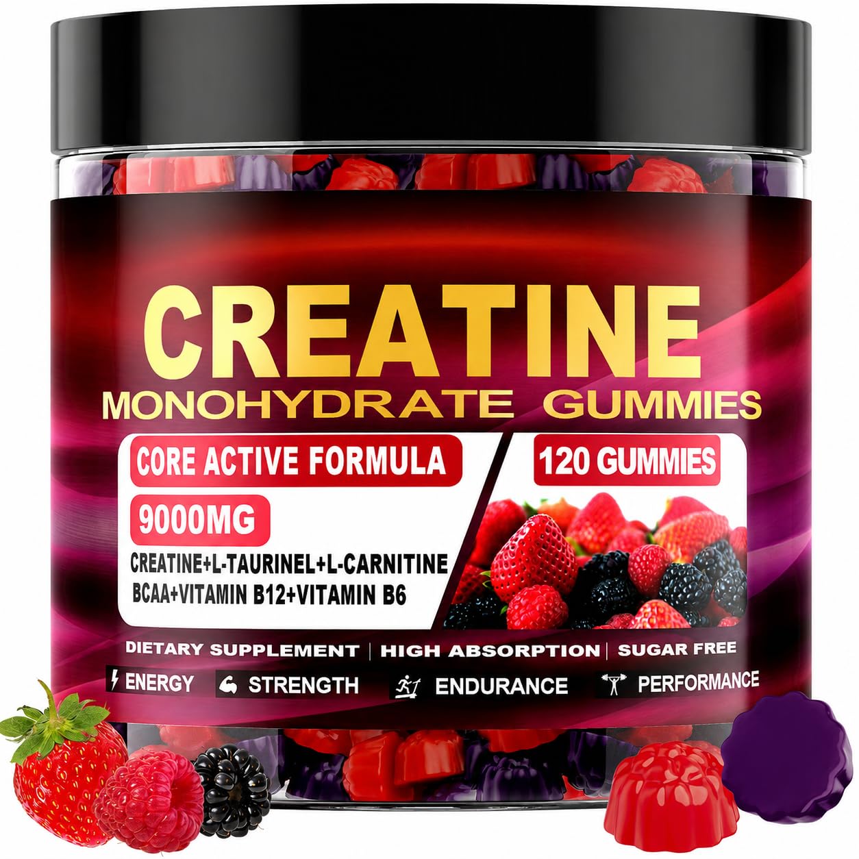 Olyvaresta Creatina monohidratada em gomas 5000 mg, 120 gomas