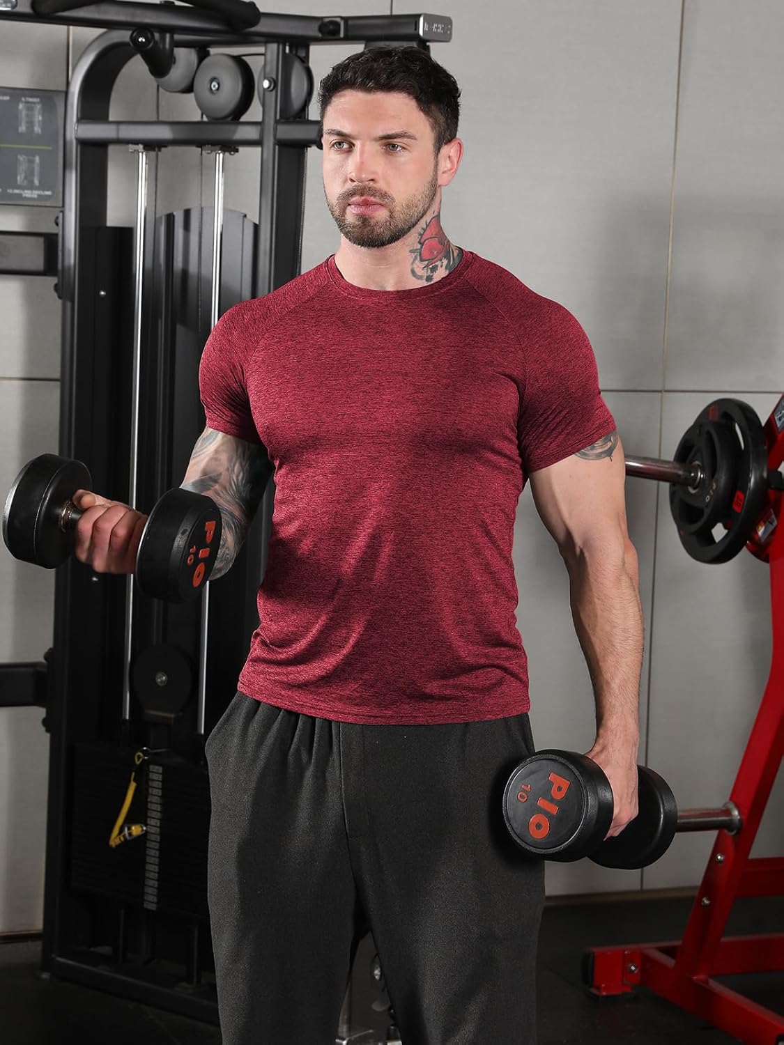 Sumolux 5 Pack Men��s Active Crew Neck T Shirts Quick Dry Athletic Running Gym Workout Short Sleeve Tee Tops Bulk - Image 4