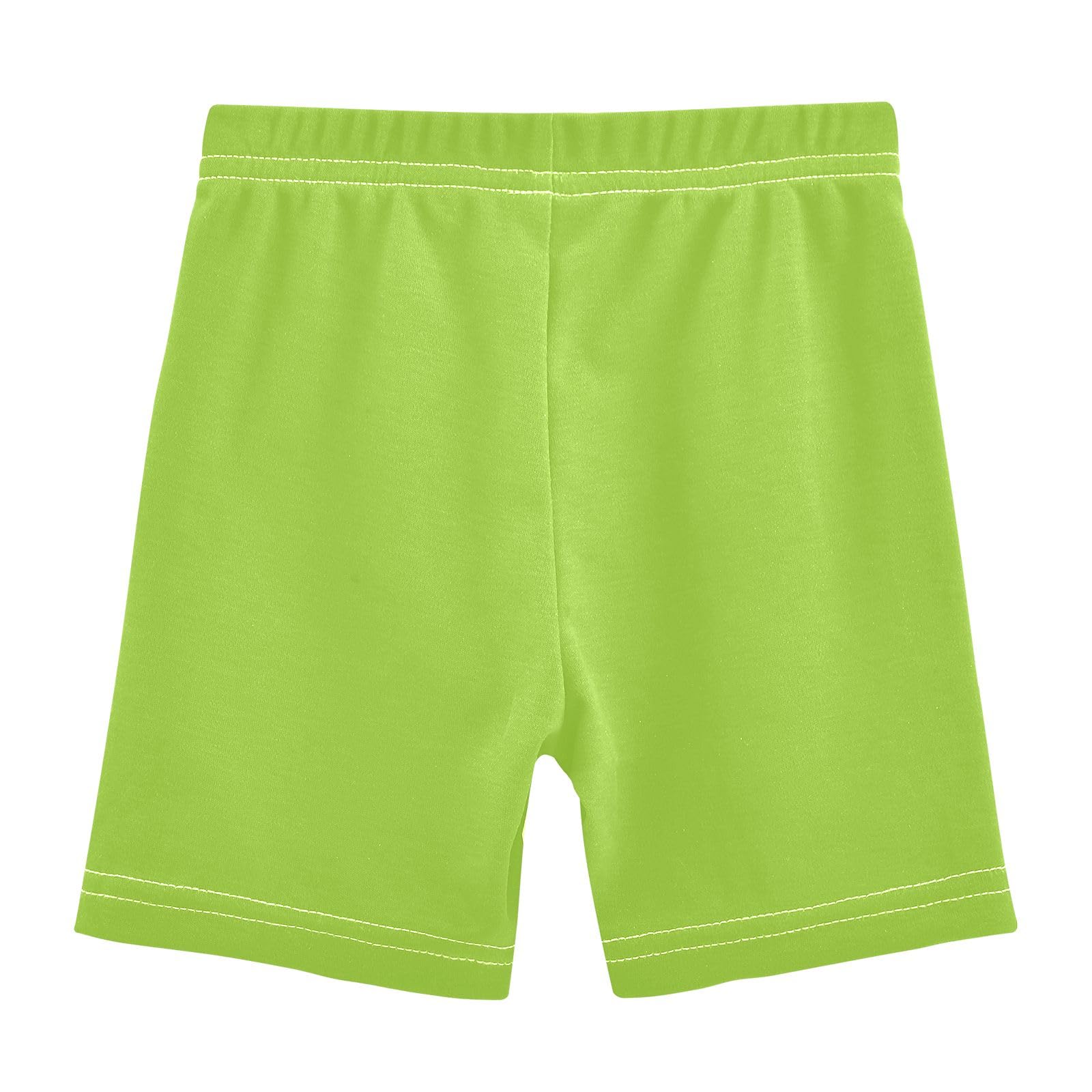 CHIFIGNO Girls Bike Shorts Yellow Green Cartwheel Shorts Cotton Under Dress Dance Short Clothes for Kids Size 10