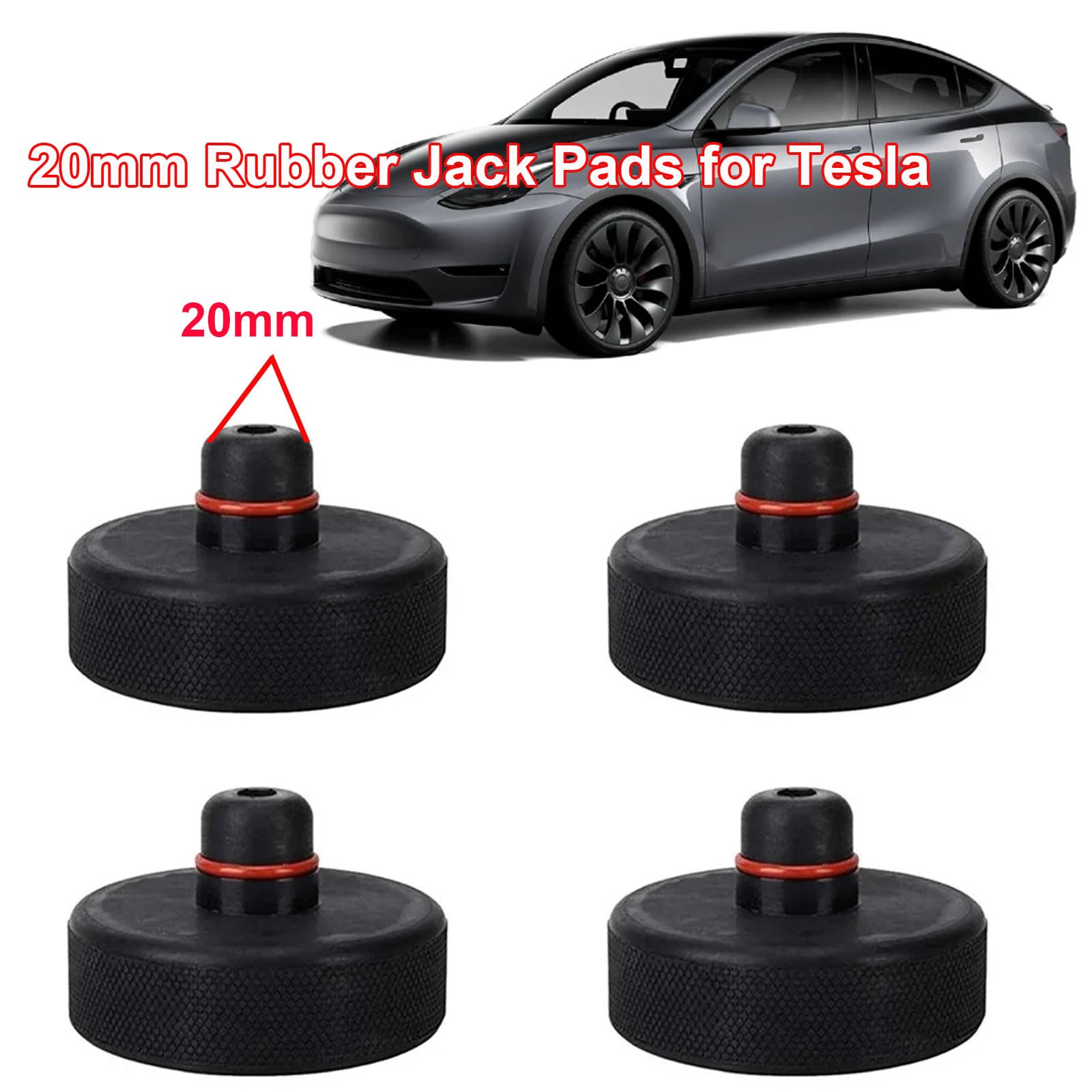 Podkładki gumowe 20 mm do modelu 3/S/X/Y | Gumowe krążki podnośnikowe Adaptery podnośników podłogowych(4pcs)