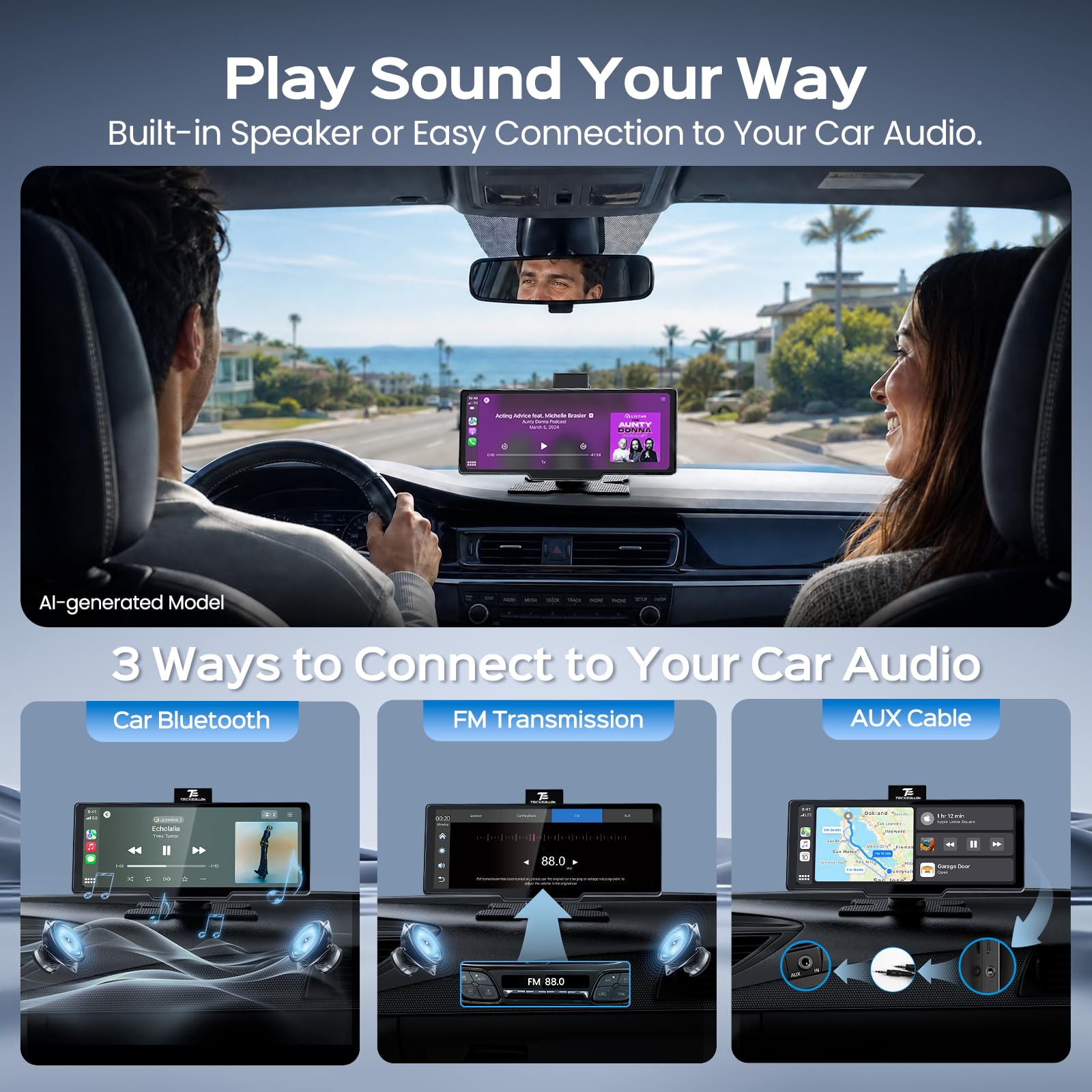 Amazon.com: 10.46-Inch Wireless CarPlay Screen for Car with 4K