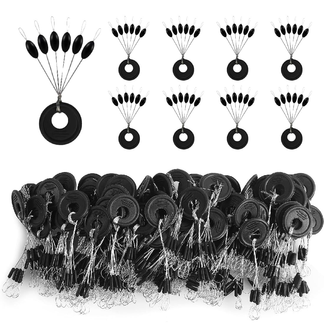 Egurs 100 Stück Gummistopper Für Angeln - 6-in-1 Schwimmer Stopper Set In Gelb