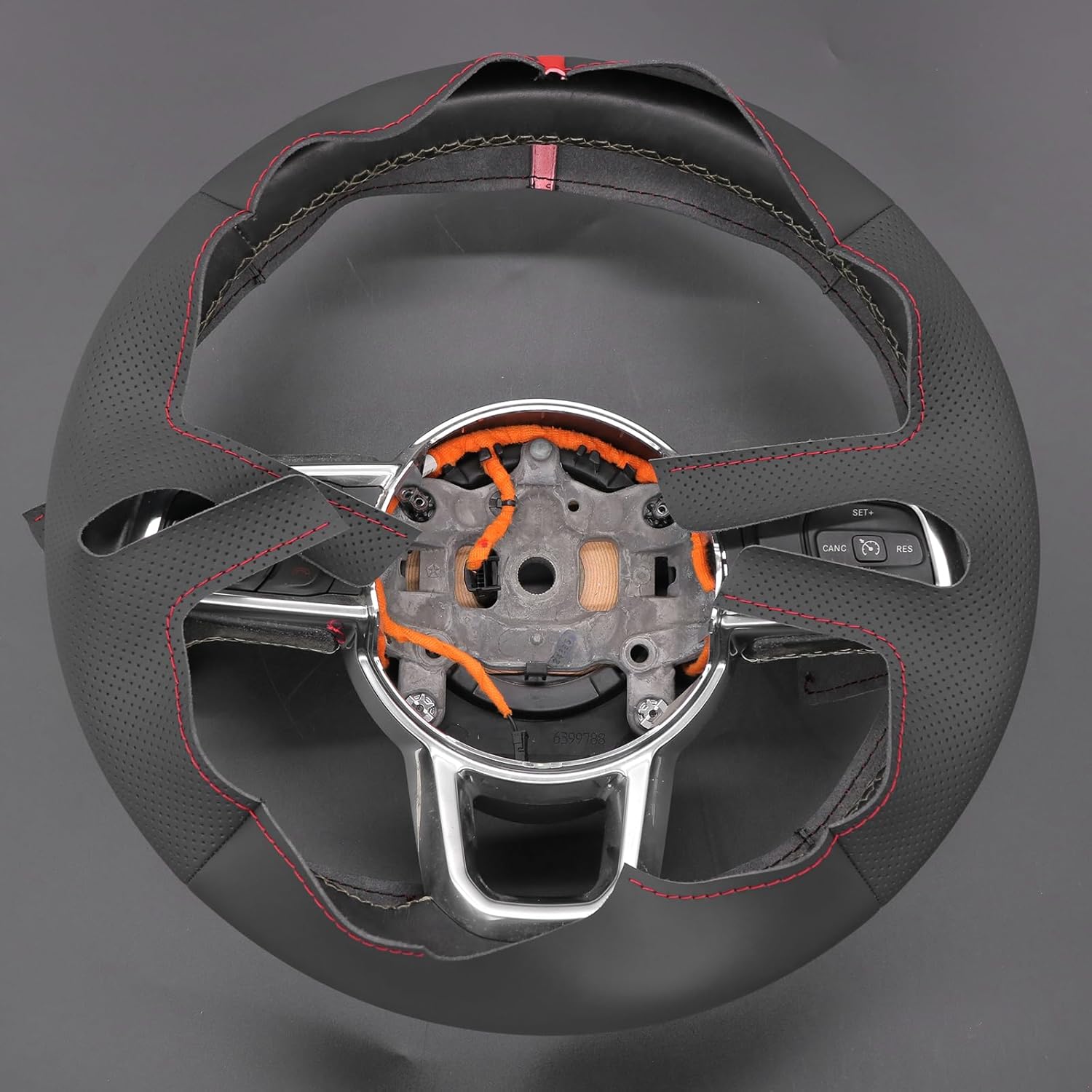 MEWANT Steering Wheel Cover for Jeep Gladiator (JT) 2020-2024 / Wrangler (JL) 2019-2024 / Wrangler Unlimited 2018-2023 Hand-Stitched Leather Steering Wrap for Jeep