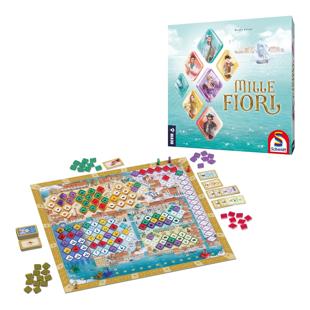 DEVIR - Mille Fiori, Jeu de Société Ingénieux Avec Amis et Famille, 10 Ans et Plus (BGMILLEEC)