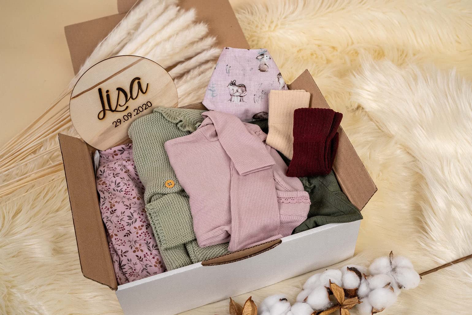 Geschenkbox glücksbaby (62, rosa)