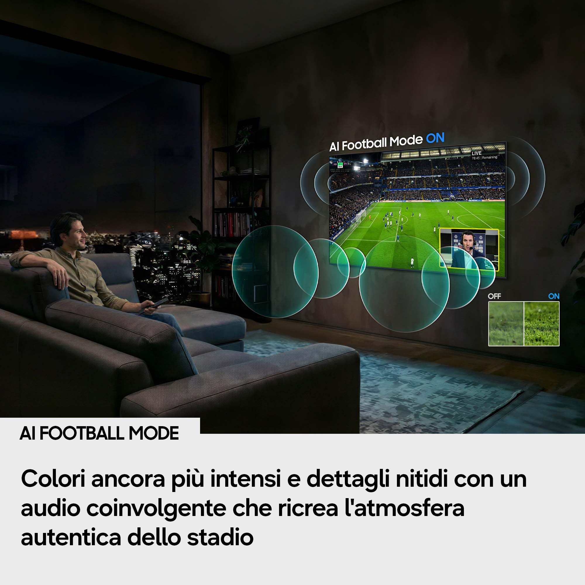 Samsung Smart TV 75" UE75M80HAUXZT Mini LED 4K, HDR 10+, Motion Xcelerator 144Hz, Adpative Sound+, AI Football Mode, Voice Control with AI(VAC), Alexa Built-in, PACCHETTO INTRATTENIMENTO, 2026