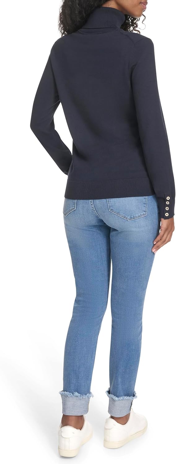 Tommy Hilfiger Womens Cotton Lightweight Turtleneck Sweater - Image 4