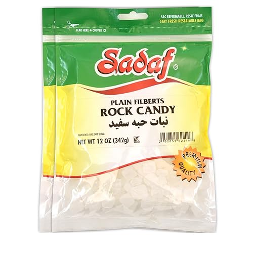 Miniatura 5 de Sadaf Caramelo de roca con azafrán  Caramelo de roca de azafrán para té y café  Rocas de caramelo aromatizantes de alimentos  Bolsa resellable de 8