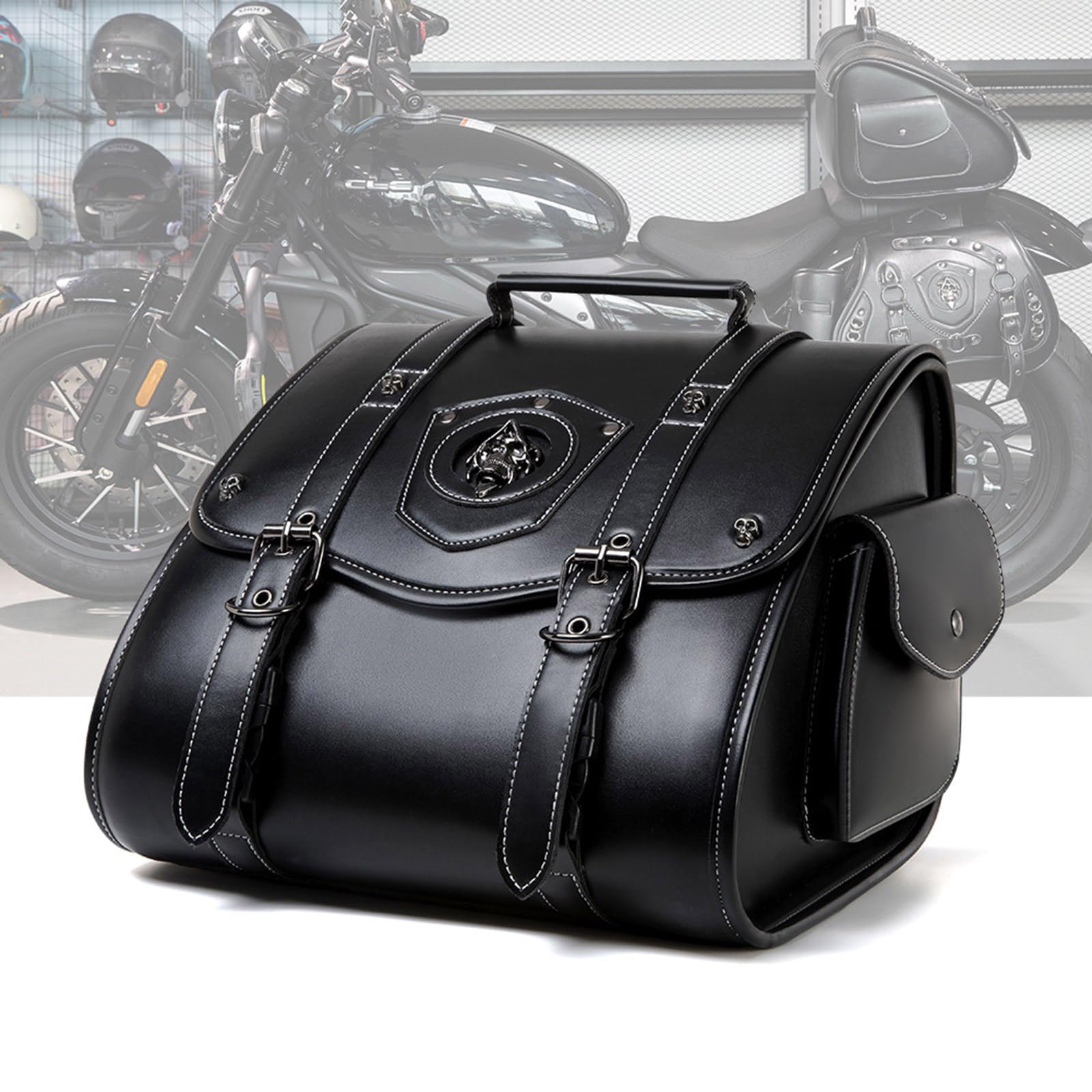 Sac à outils de moto Style rétro Sacoche de selle imperméable en cuir Sac de voyage Sac de selle