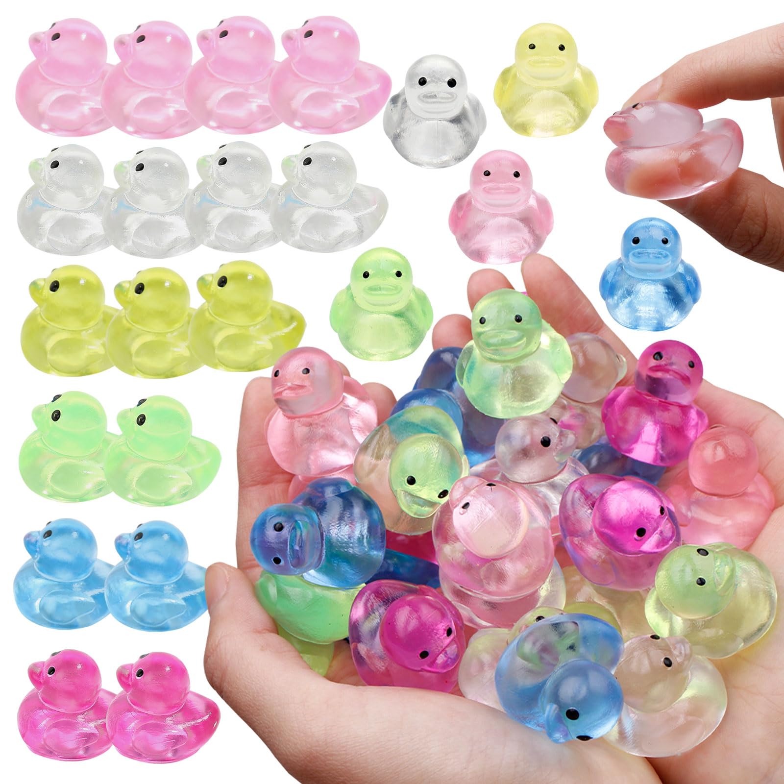 Mini juguetes sensoriales de pato, paquete de 24 juguetes sensoriales para niños, caja del tesoro, juguetes para el aula, juguetes sensoriales para niños con autismo, regalo de Pascua