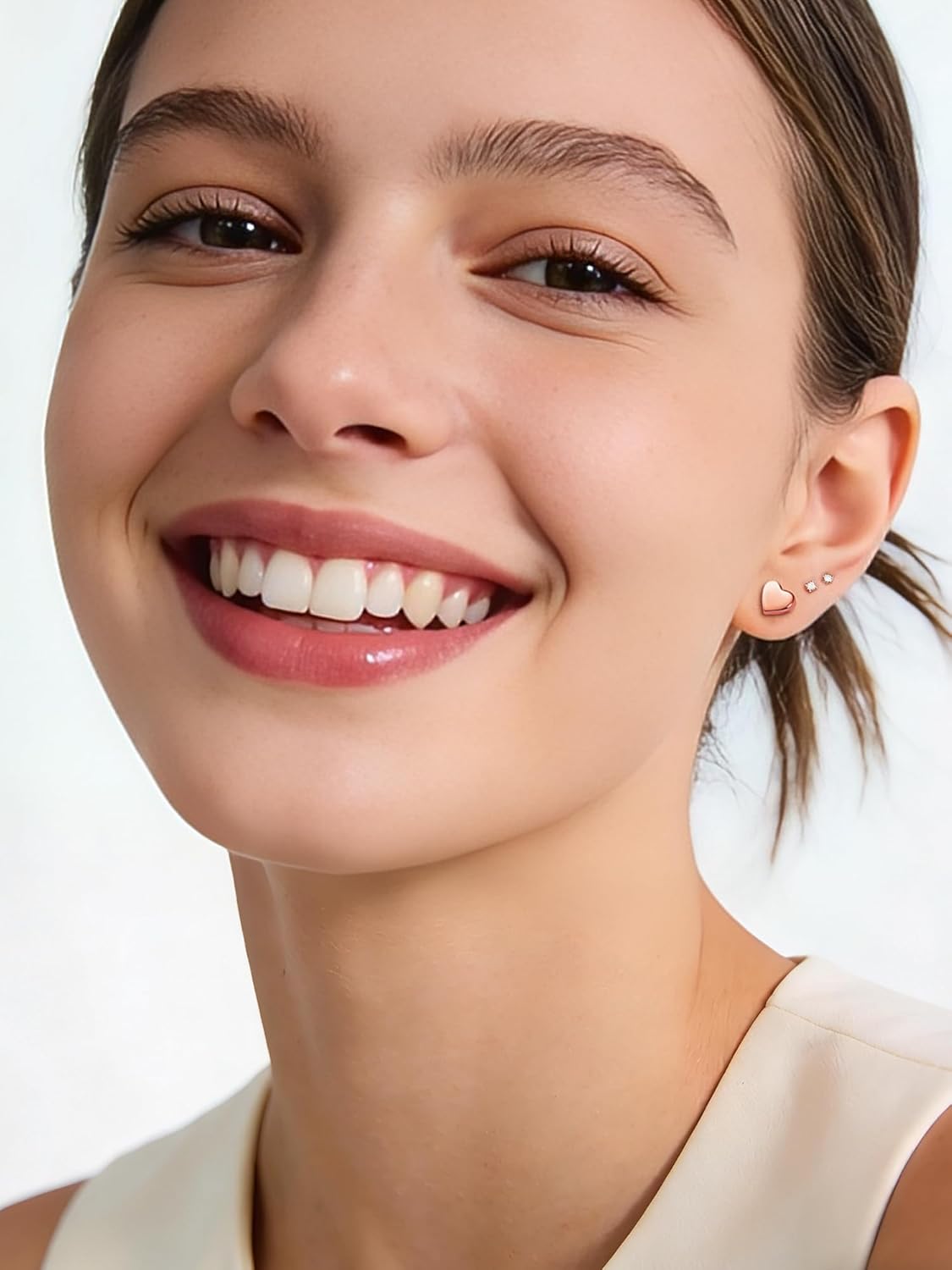 ChicSilver 925 Sterling Silver Stud Earrings Hypoallergenic, Dainty Simple Heart/Star/Moon/Lightning/Butterfly Earrings for Women with Gift Box - Image 3