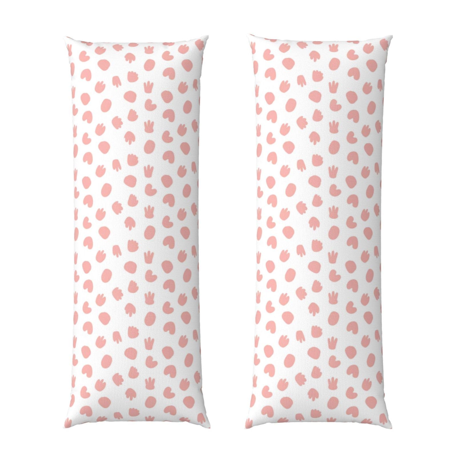 Long Body Pillow Cover 20x54, Cute Strawberry Pink Cow Print, Plush Velvet Pillowcase with Zipper, Cozyffy Rectangular Case for Bedroom Couch Sofa Sleeping
