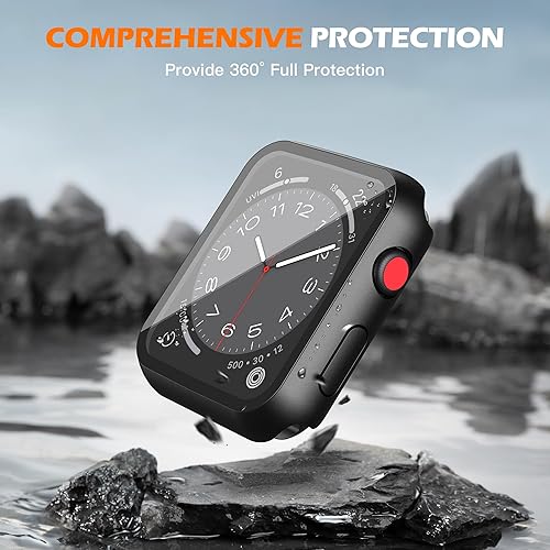 Miniatura 31 de Misxi [Paquete de 2] - Funda impermeable con botón para Apple Watch Series 6, SE, Series 5, Series 4 de 40 mm, funda protectora anticaídas de 1