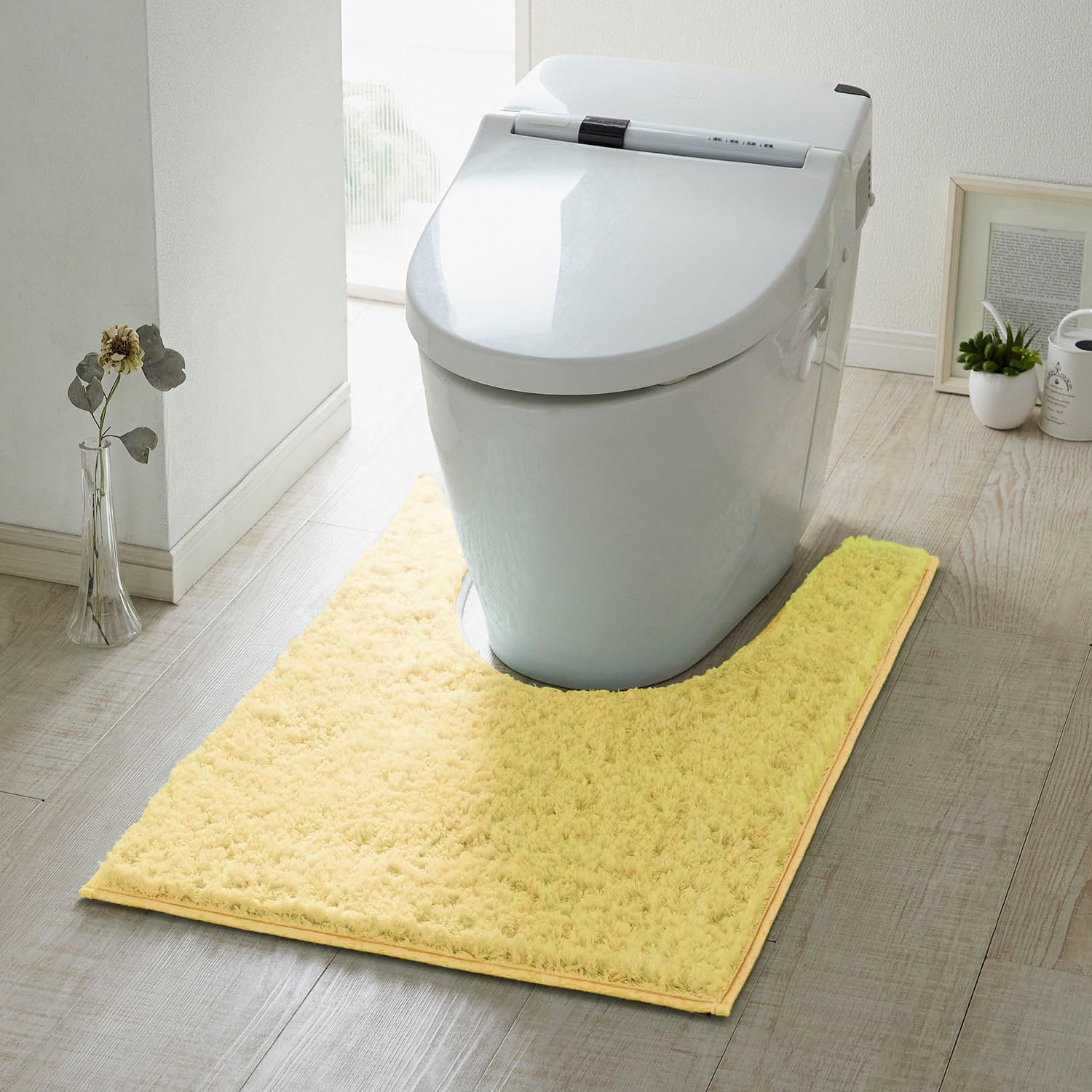 Amazon トイレマット ロング マイクロファイバー トイレまっと おしゃれ： 吸水 速乾 抗菌 消臭 衛生 便器 マット シェニール