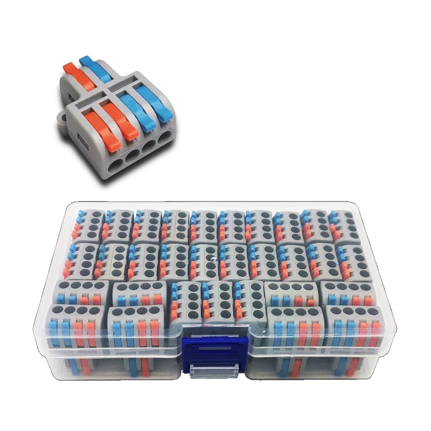 M-INI Fast Boxed Wire Connector 2-2M DF-42/62 Compact Conductor Spring Wiring Connector Conductor Push-in Terminal Block(DF-42 31PCS)