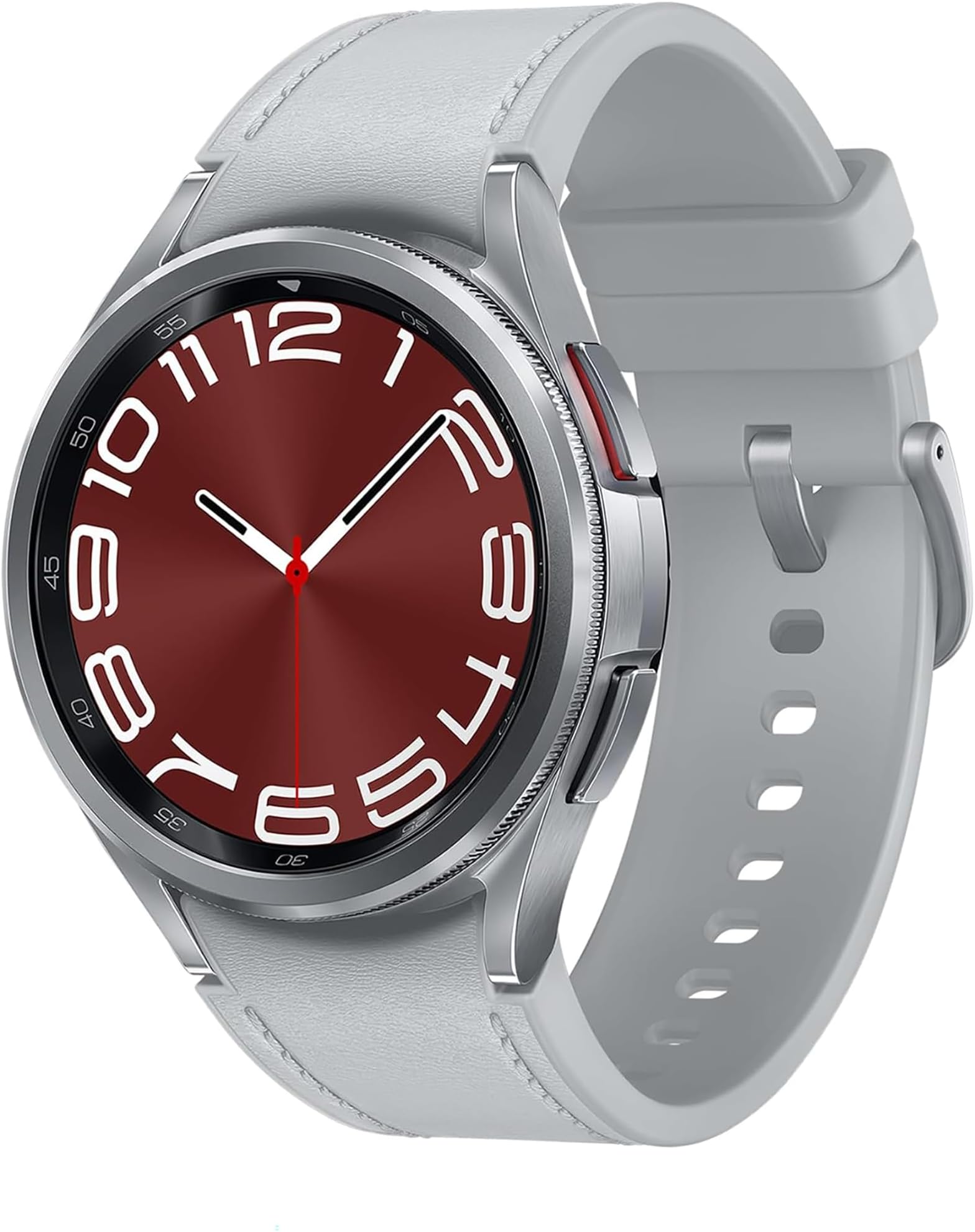 Samsung Galaxy Watch6 Classic Smartwatch, Gesundheitsfunktionen, Fitness Tracker, Schnell ladender Akku, LTE Smartwatch, 43 mm, Silber, Inkl. 36 Monate Herstellergarantie [Exklusiv bei Amazon]