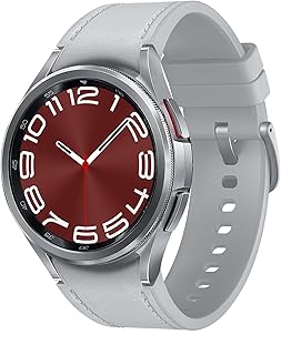 Samsung Galaxy Watch6 Classic Smartwatch, Gesundheitsfunktionen, Fitness Tracker, Schnell ladender Akku, LTE Smartwatch, 43 mm, Silber, Inkl. 36 Monate Herstellergarantie [Exklusiv bei Amazon]