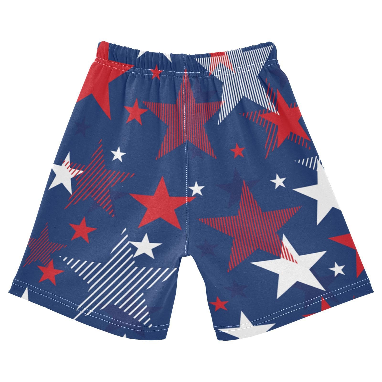 susiyo American Stars Blue Unisex Babies' Cotton Pull-On Shorts Boys Graphic Print Shorts Casual Summer Shorts with Drawstring