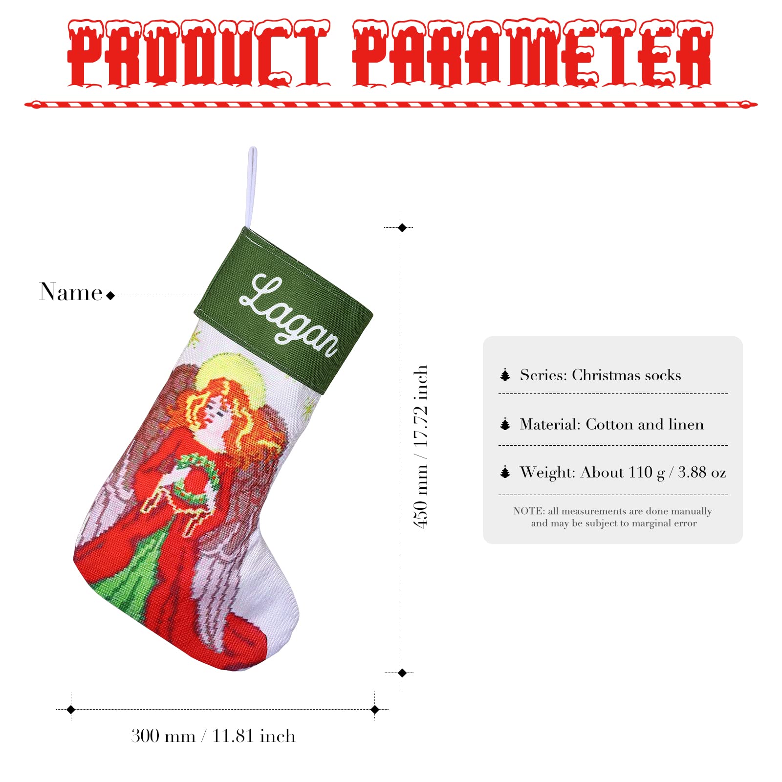 Kit Nombres Para Navidad Medias Navidad Personalizadas Con Nombres -  Calcetines Chimenea Regalo Familiar Medias Familia Personalizadas, image size:1600x1600