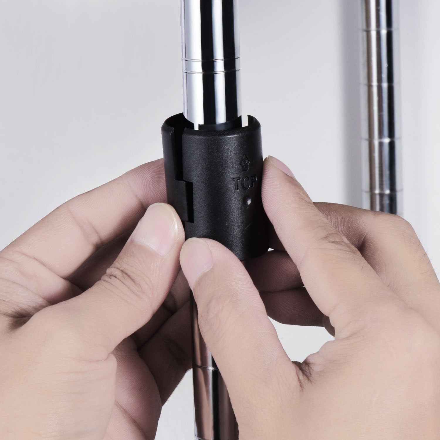 Canomo 1 Inch Diameter Post Wire Shelf Lock Clips Plastic Shelving Split Sleeves for Urban Shelving, Black, 12 Pair(24 Pack): Home Improvement