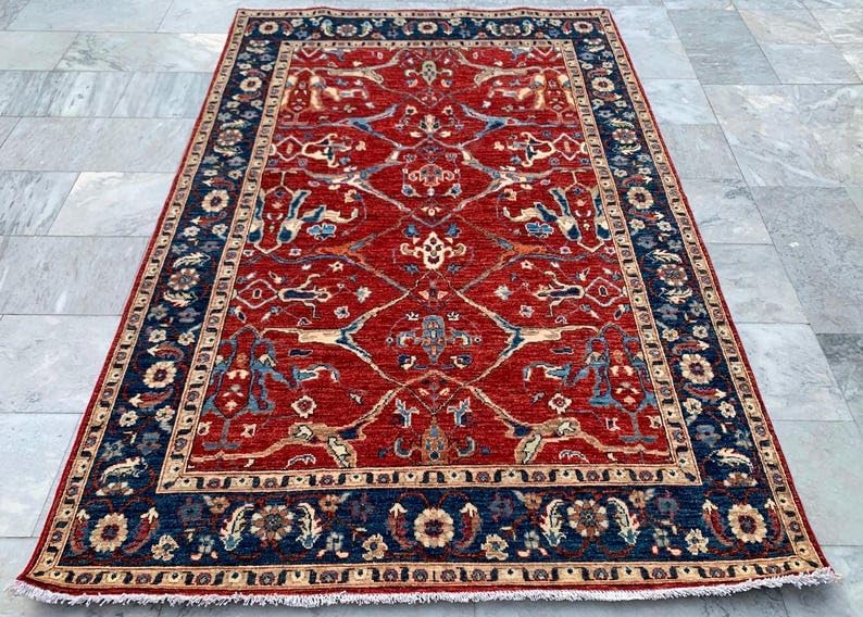 5 x 8 ft Afghan Handwoven Bokhara Wool Area Rug - (237 x 153 cm) Medallion Pattern for Elegant Home Décor