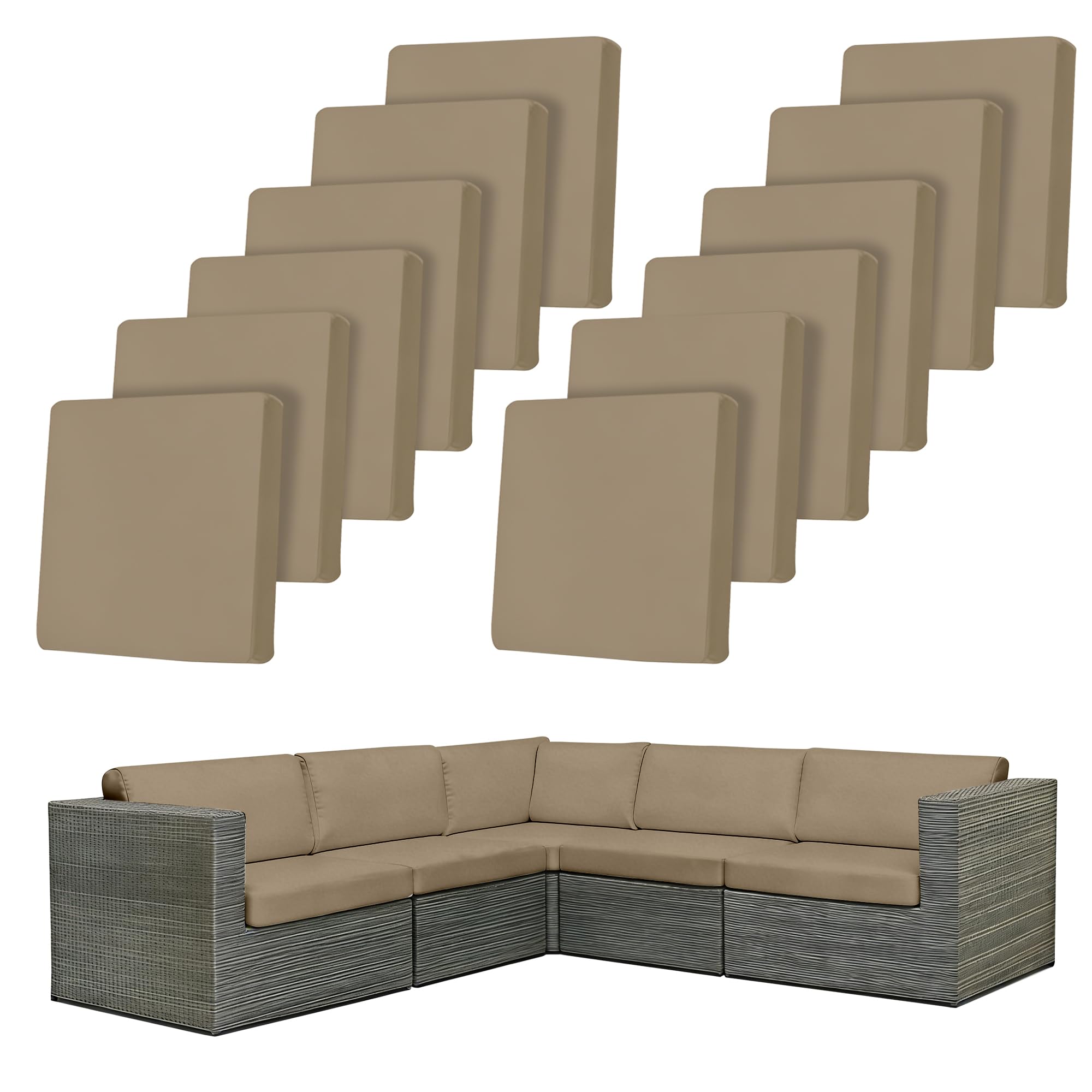 12Pcs Outdoor Cushion Covers Stretch Patio Cushion Cover Sofa Cushion Cover