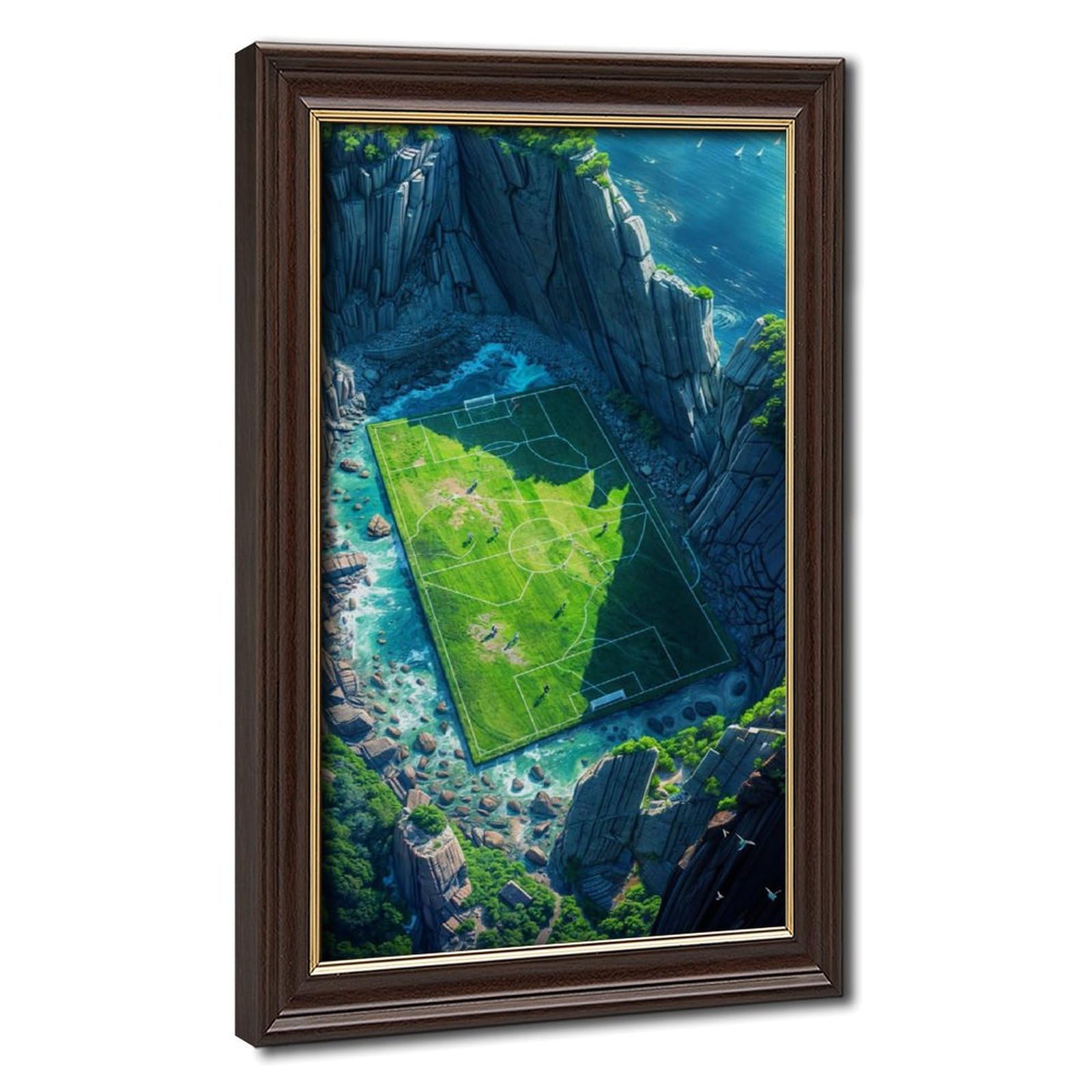 Bareronor Mokume Gane Frame-Style Football Pitch Poster Canvas Poster For Office Decor Gift