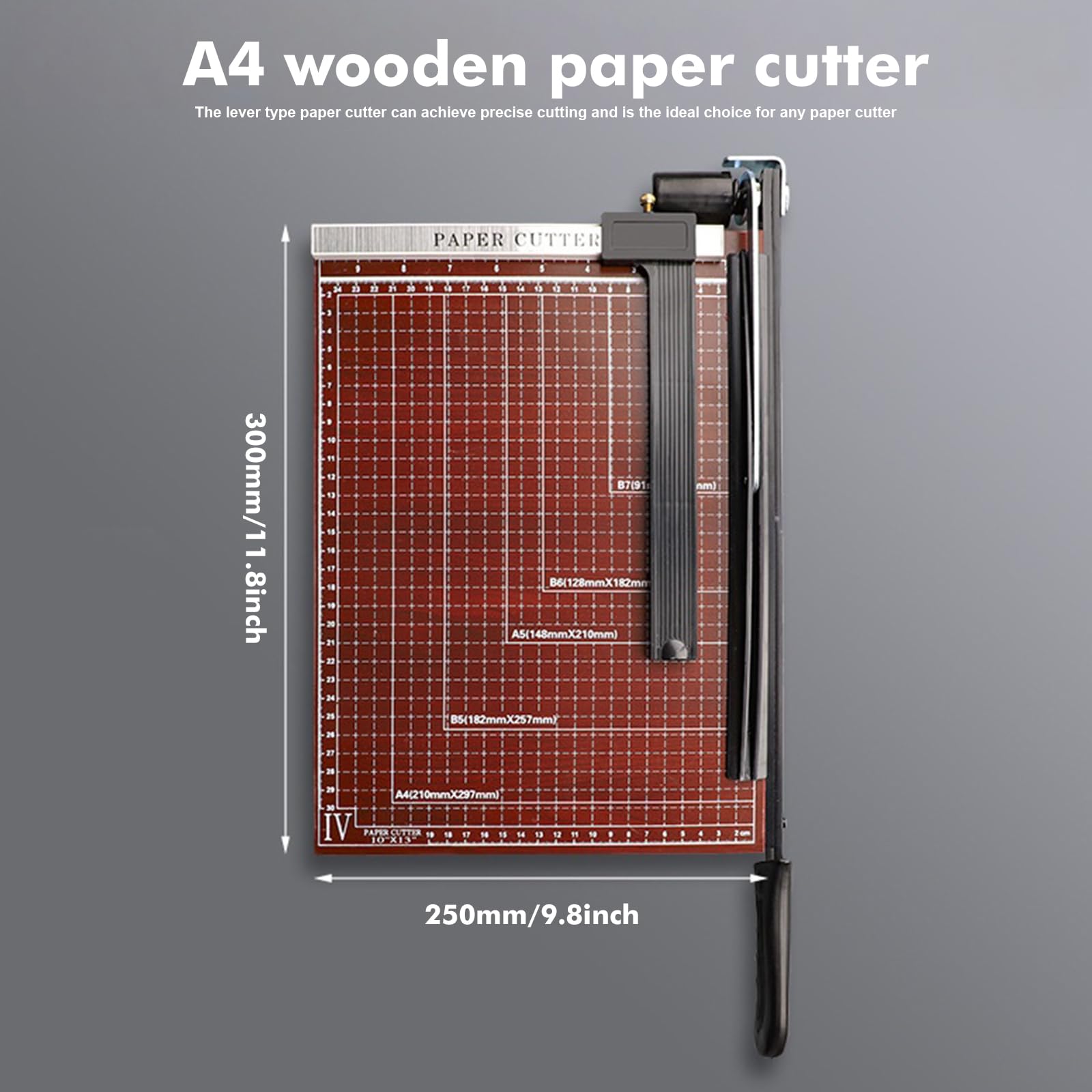 Papierschneider A4, Hebelschneider, Papierschneidemaschine Mit Schutzvorrichtung, Fotoschneider, Schneidemaschine Papier Für Hause Schule Büro (16 Blatt Schneidleistung)