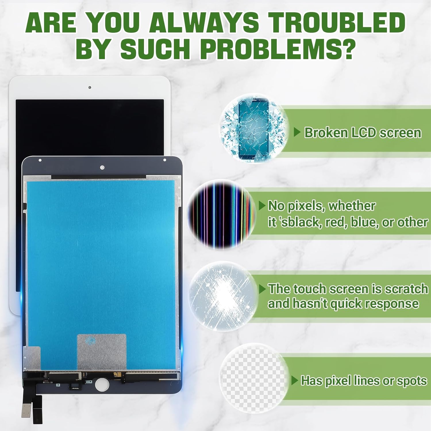 New LCD Display for iPad mini 4 2015 7.9'' A1538 A1550 Touch Screen Digitizer Assembly Replacement with Upgraded Repair Tools Kit-White