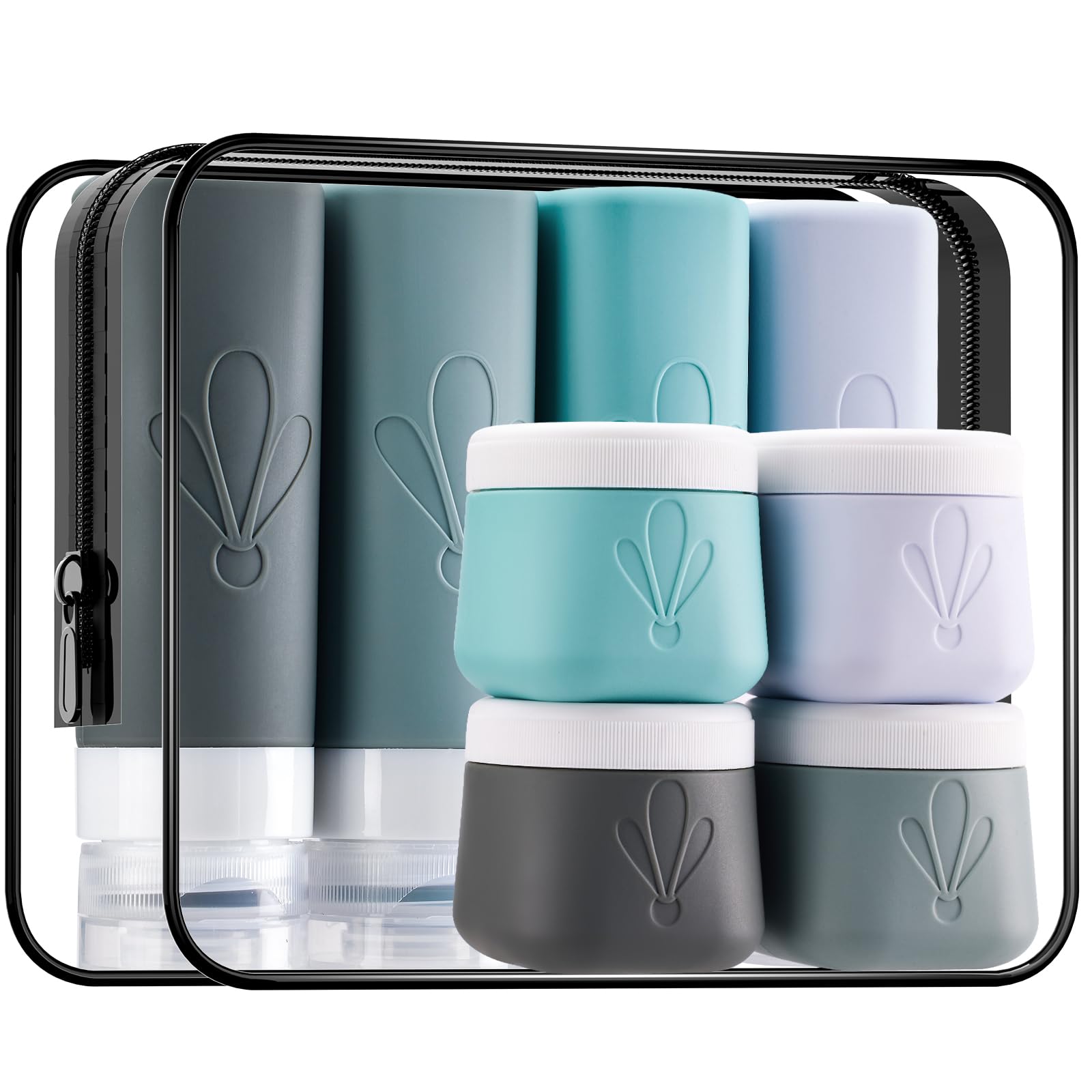 INSFIT Travel Bottles for Toiletries 8pack, CAA Approved Travel Size Toiletries