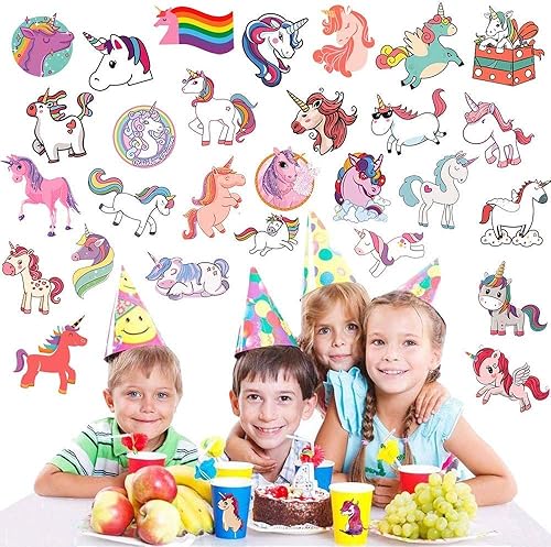 Miniatura 6 de FNGEEN Calcomanías de unicornio, 50 unidades, lindas calcomanías para niñas, paquete de calcomanías para laptop, botella de agua, bolsa de regalo,