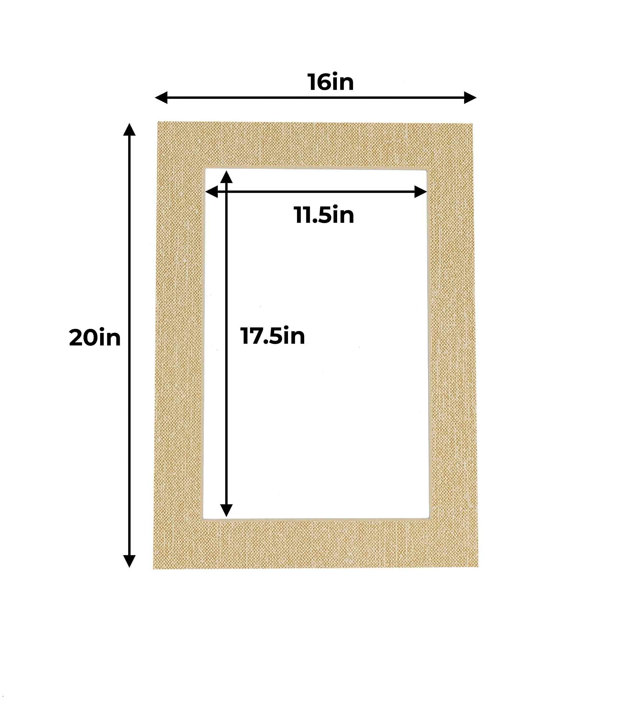 16x20 Mat for 12x18 Photo - Precut Fresh Linen Canvas Picture Matboard for Frames Measuring 16 x 20 Inches - Bevel Cut Matte to Display Art Measuring 12 x 18 Inches - Acid Free ONE MAT