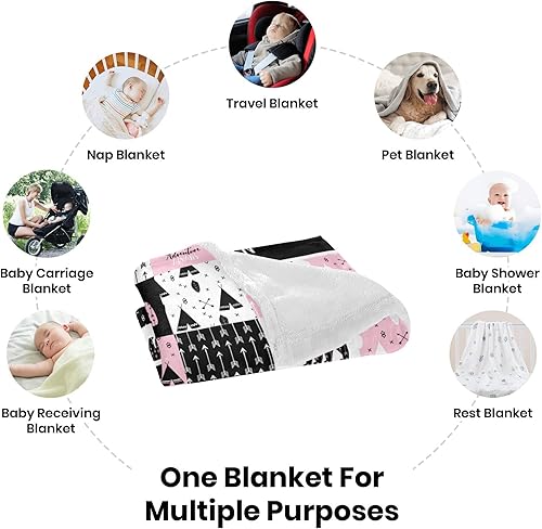 Miniatura 6 de Woodland - Manta de bebé personalizada para niñas, manta de bebé personalizada con nombre para envolver el nombre, regalos personalizados para niñas