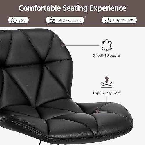 Miniatura 8 de Yaheetech Bar Stools Set of 4, Adjustable PU Leather Swivel Barstools, Modern Counter Stools with Back and Footrest, Counter Height Barstools for