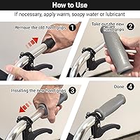 Vista 12 de Rollator Walker - Agarres de mano de repuesto para empuñaduras de mano de identificación de 1 pulgada, accesorios para mangos para pacientes