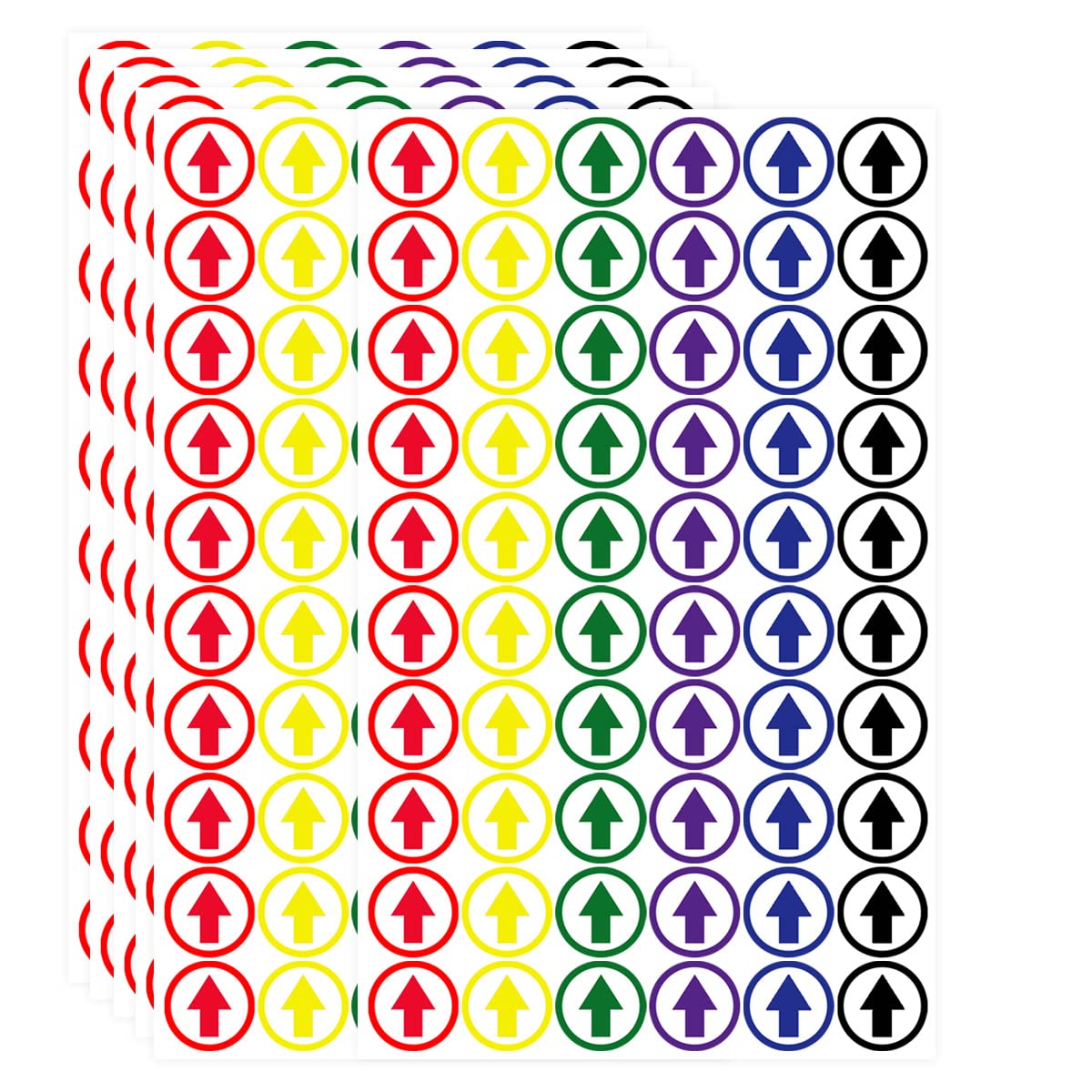 Round Arrow Dot Stickers, 1/2 Inch Adhesive Arrow Shape Stickers for Inventory Organizing,Products Inspection(1800 Pcs)