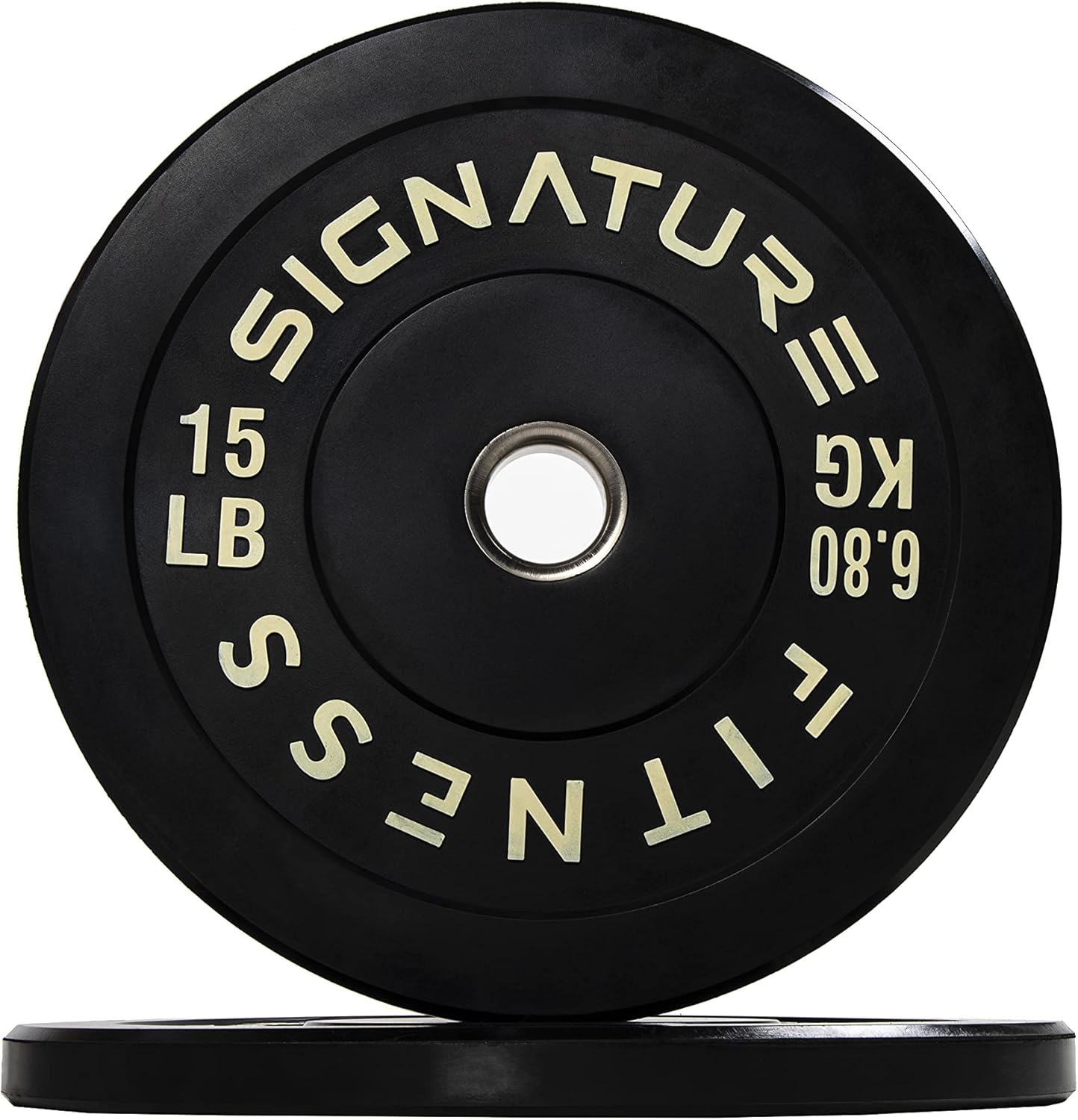 Signature Fitness 2" Olympic Bumper Plate Weight Plates with Steel Hub