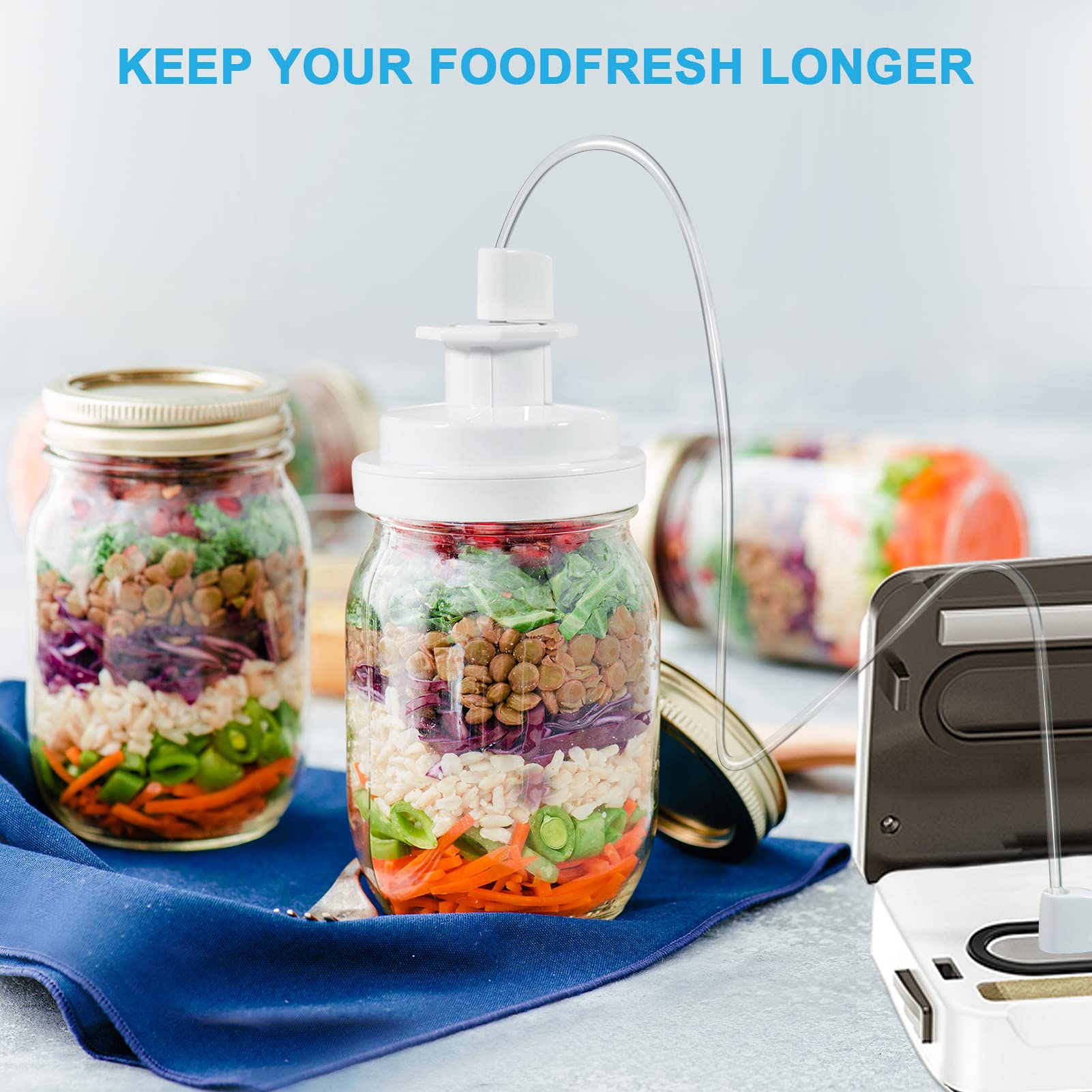 Amazon.co.jp: FoodSaver用メイソンジャー真空シーラーキット