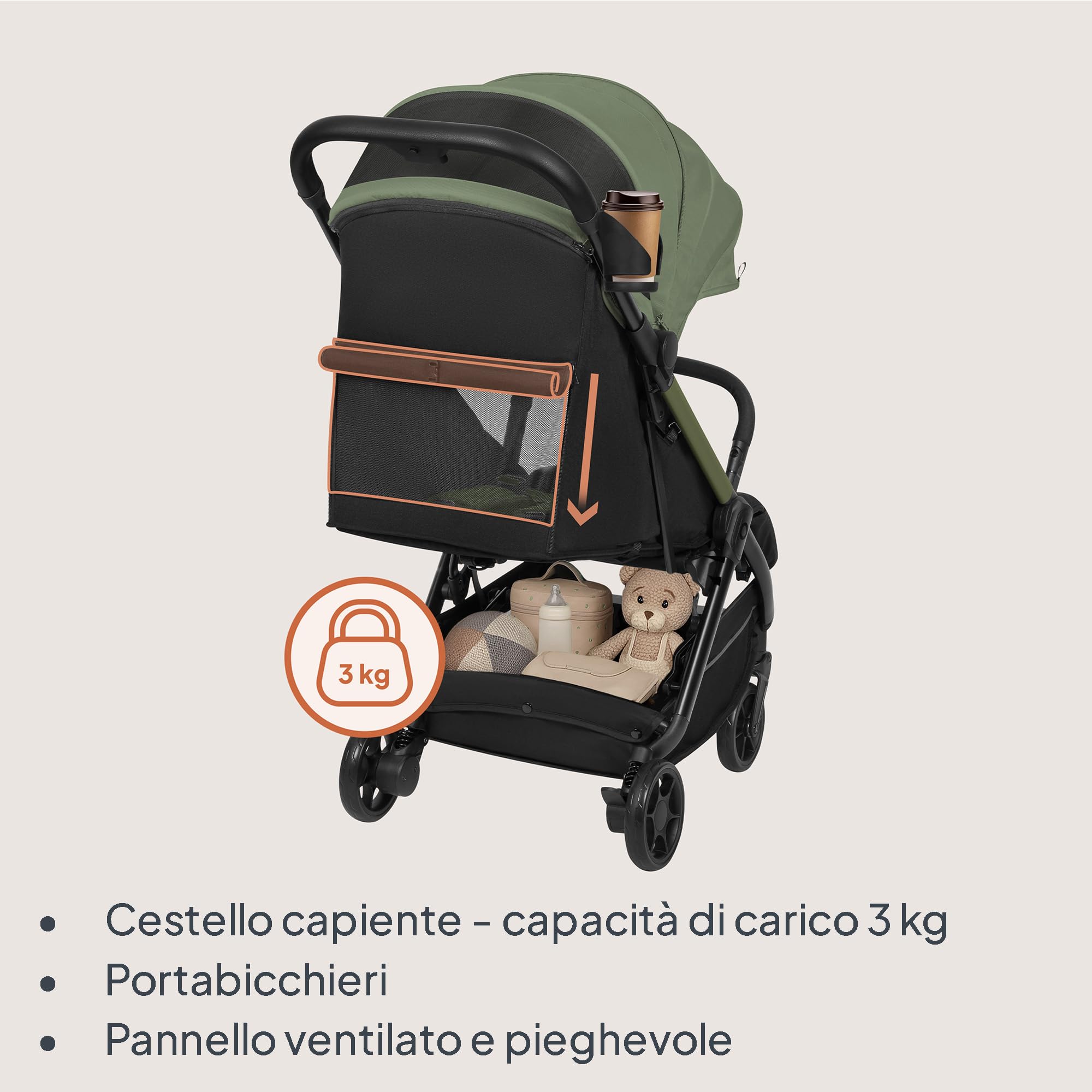 LIONELO Julie Air Passeggino da Viaggio Compatto per Aereo fino a 22 kg | Da 6 Mesi a 4 Anni, Leggero, Ruote Girevoli 360° con Sospensione, Chiusura a Una Mano, Schienale Regolabile, Tettuccio UPF50+