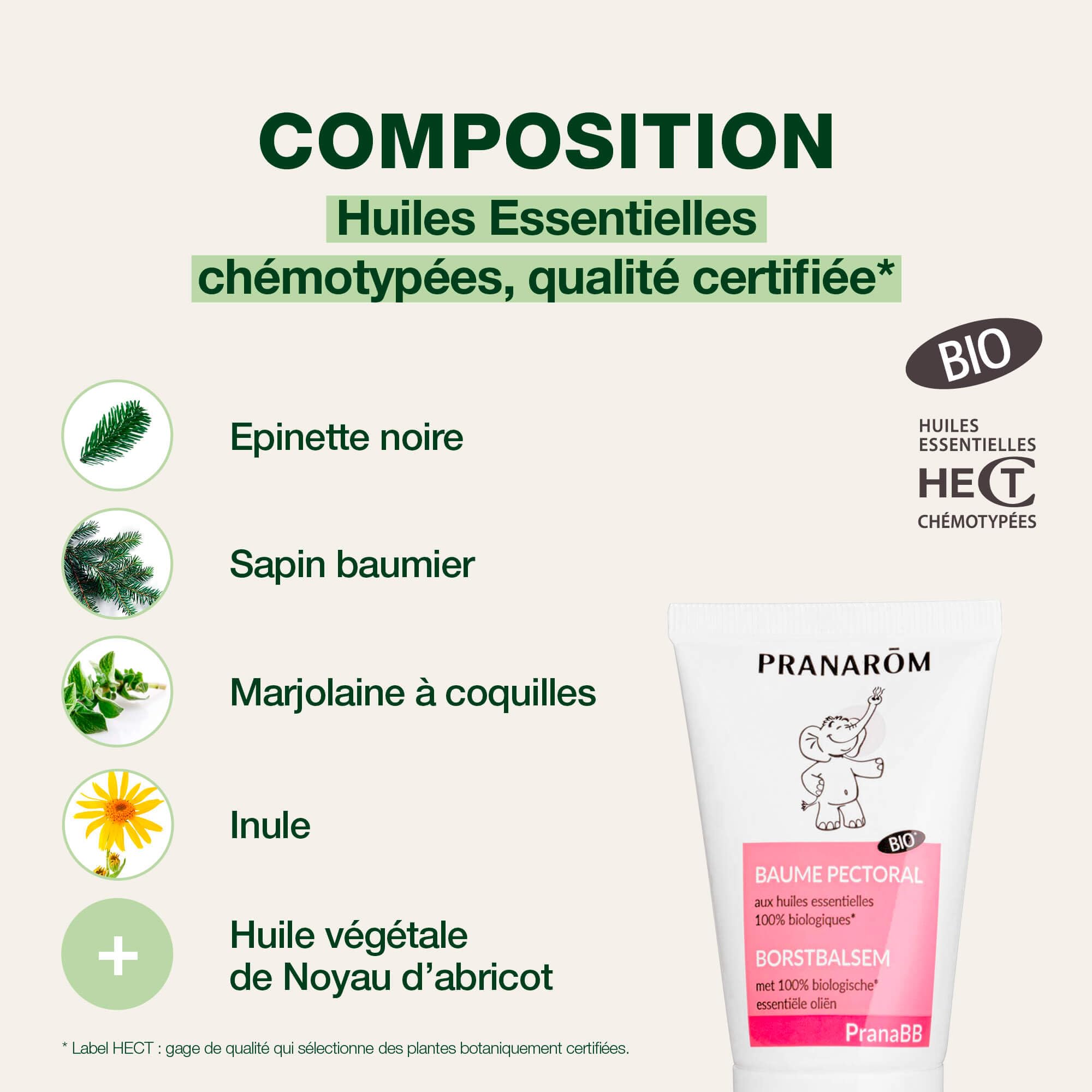 PRANARÔM - PranaBB - Baume Pectoral - Confort Poitrine Bébé - Aux Huiles Essentielles Bio - Odeur Apaisante De La Vanille De Madagascar - Pour Bébé - Vegan - 40 ml