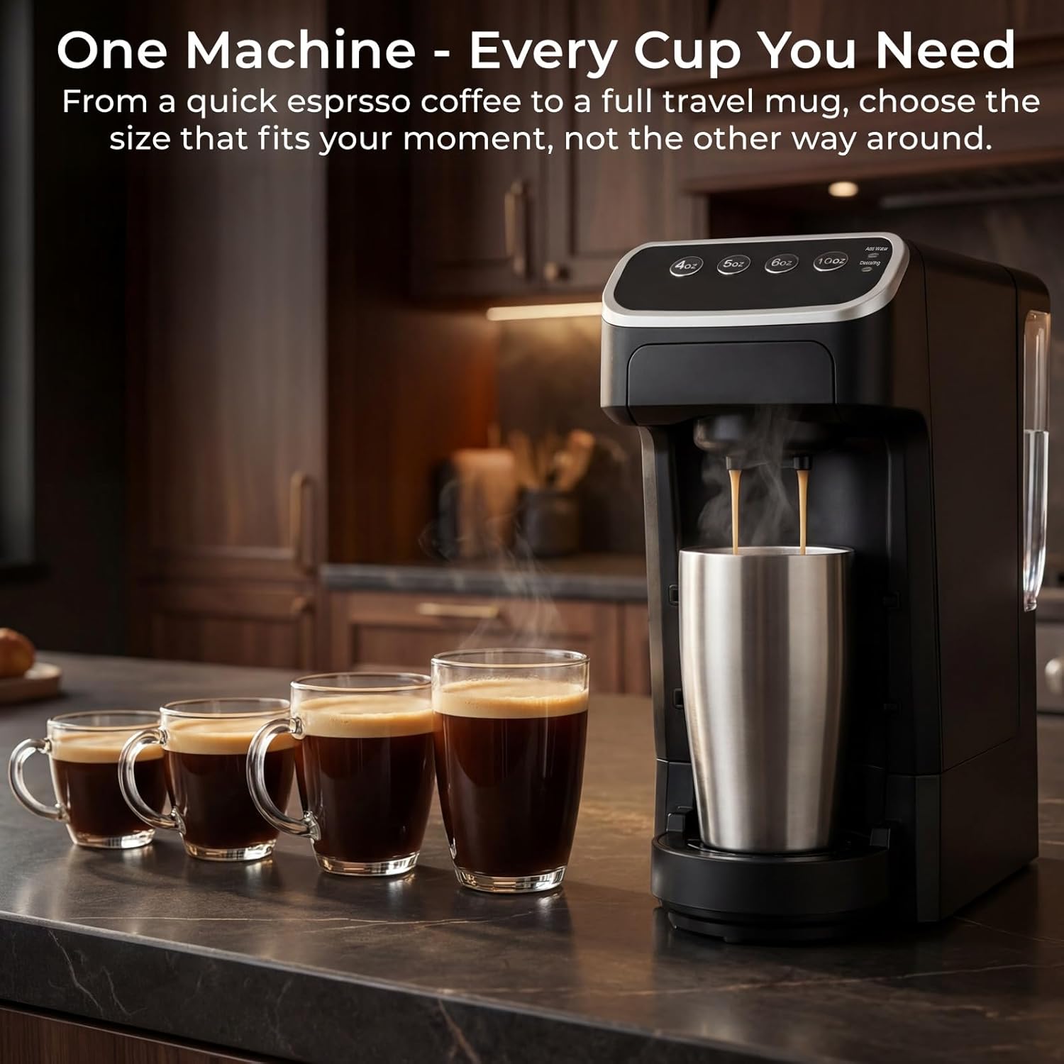 Coffee Machine – Compatible with Senseo Pods – Fast Brewing Single-Serve Coffee Maker with Rich Flavor Extraction, Crema Layer, Space-Saving Sleek Design, Barista-Quality Taste