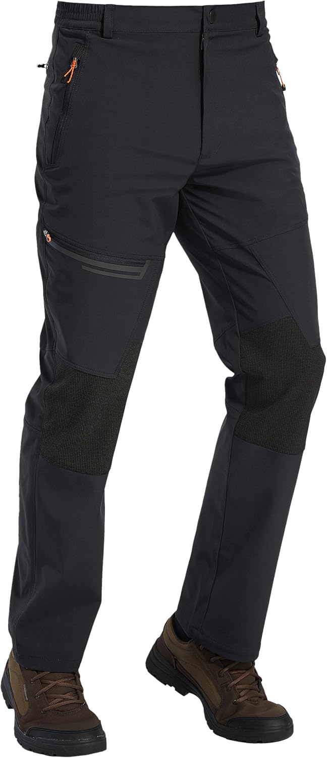 TACVASEN Men's Snow Ski Pants Windproof Snowboard Pants for Men Water Resistant Hiking Pants Fleece Lined Winter Working