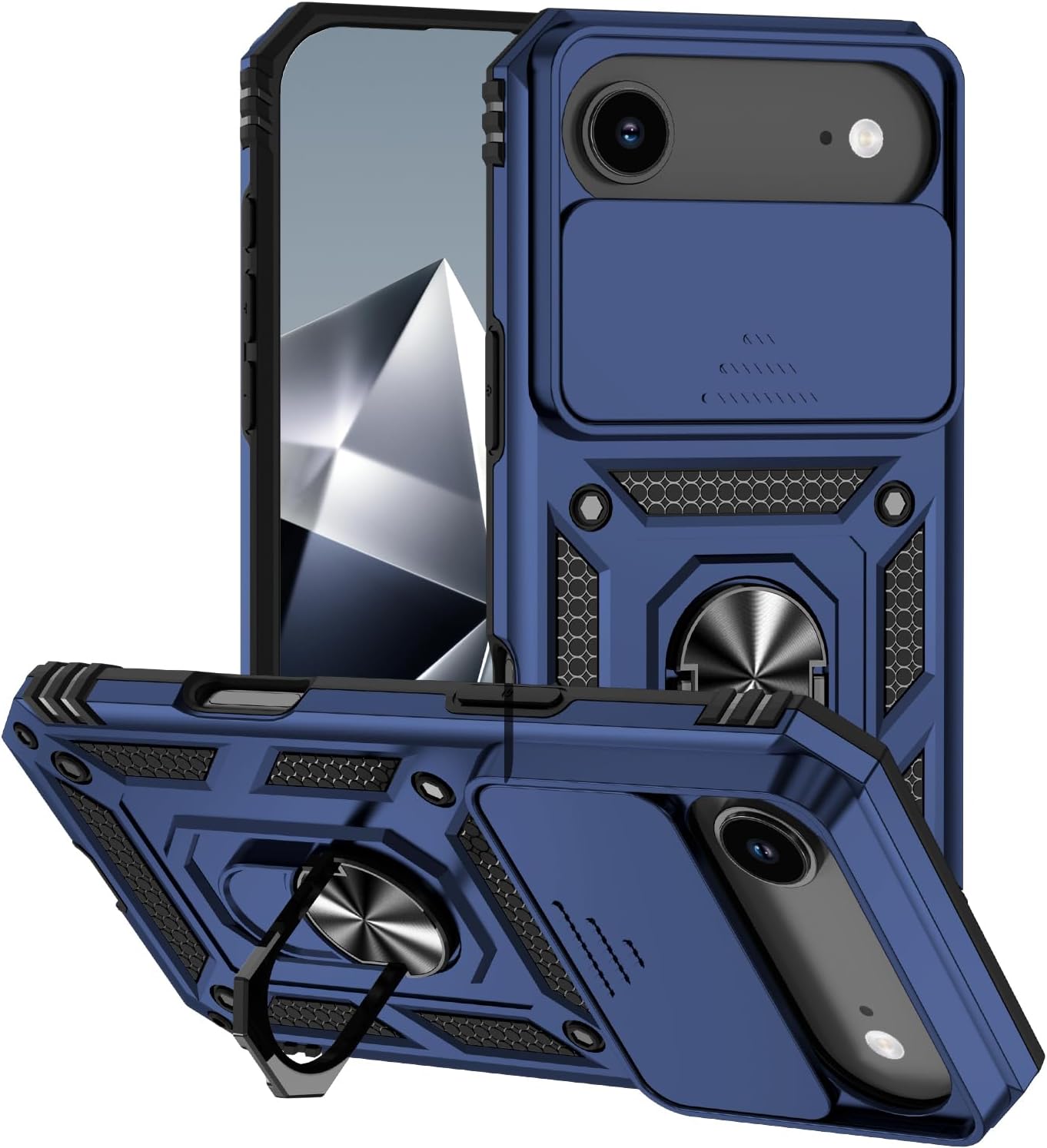 Case Designed for iPhone Air 5G, iPhone Air Case 6.5'' with Camera Cover & Kickstand Military Grade Shockproof Heavy Duty Protective Cover for iPhone 17 air
